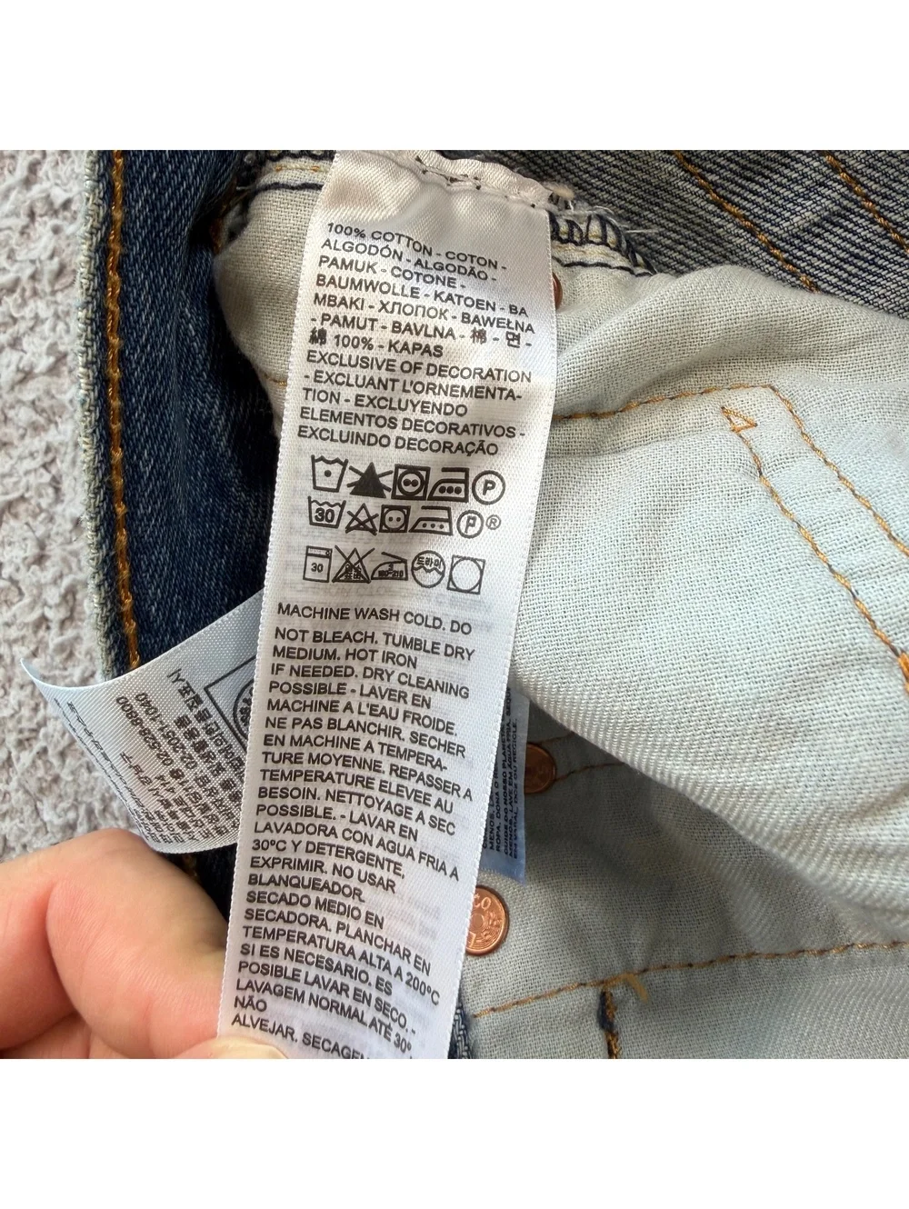 Levis 501 Original Fit Distressed Jeans Mens 34x30 Medium Wash Straight Leg